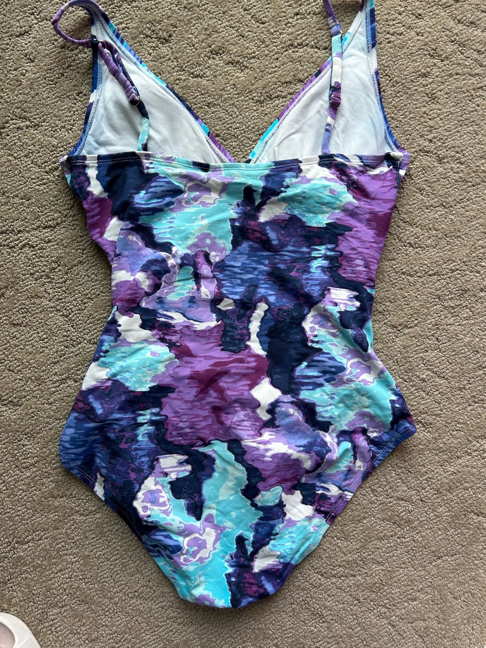 Tommy Bahama Purple Turquoise Navy Floral One-Piece Swimsuit - Picture 7 of 7